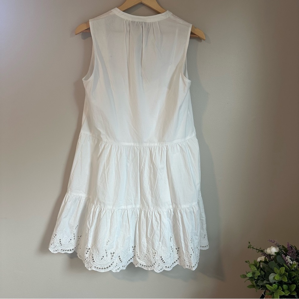 GAP White Eyelet Mini Shirt Dress Size Small Fully Lined 100% cotton - Picture 6 of 6